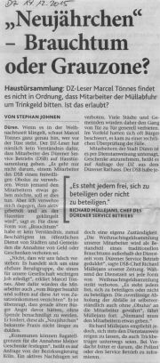 Neujährchen Brauchtum oder Grauzone
