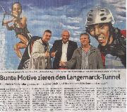Bunte Motive zieren den Langemarck-Tunnel