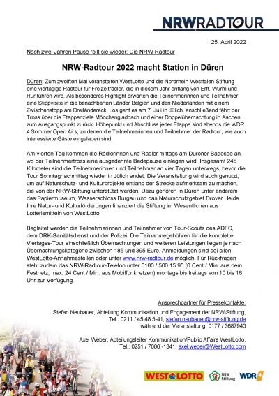 NRW Rad Tour macht Station am Dürener Badesee